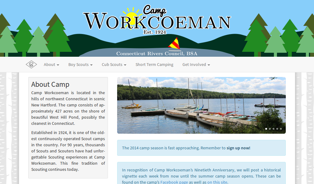 Camp Workcoeman Website Redesign | Matthew Petroff