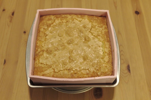 Baked Hilbert curve cake in mold