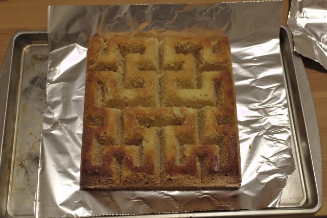 Hilbert curve cake before decoration