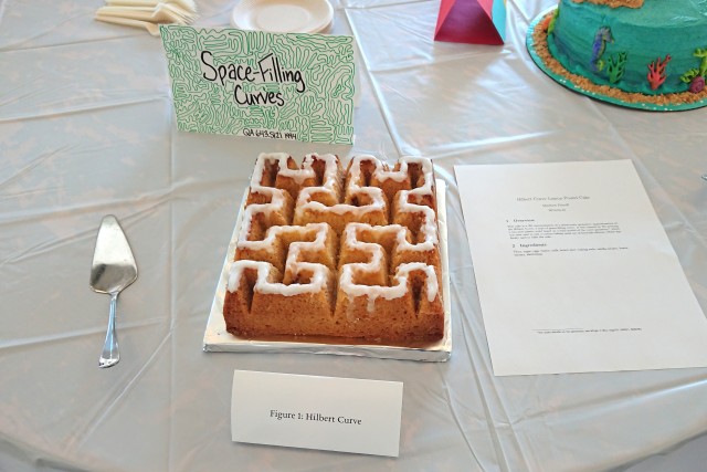 Hilbert curve cake at Edible Book Festival