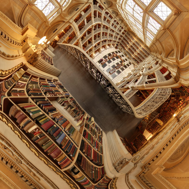 Panorama of George Peabody Library displayed with new projection